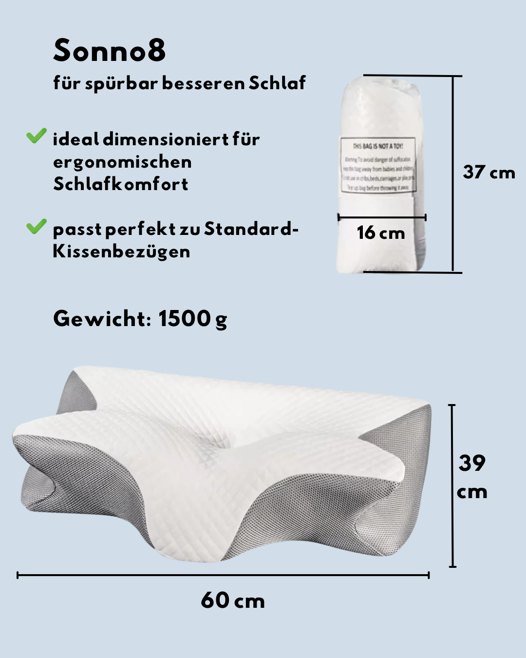 Sonno8 - Orthopädisches Schlafkissen